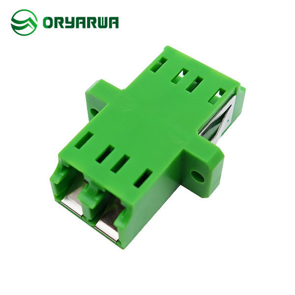 Green Ope Shape LC APC Duplex Adapter Single Mode With Shutter